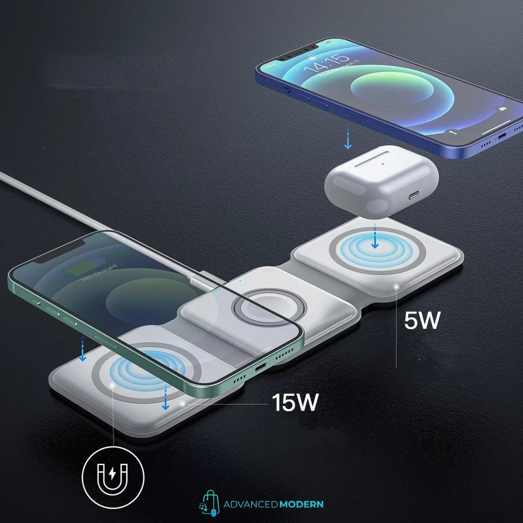 3 - in - 1 Foldable Wireless Charging Pad - Advanced Modern