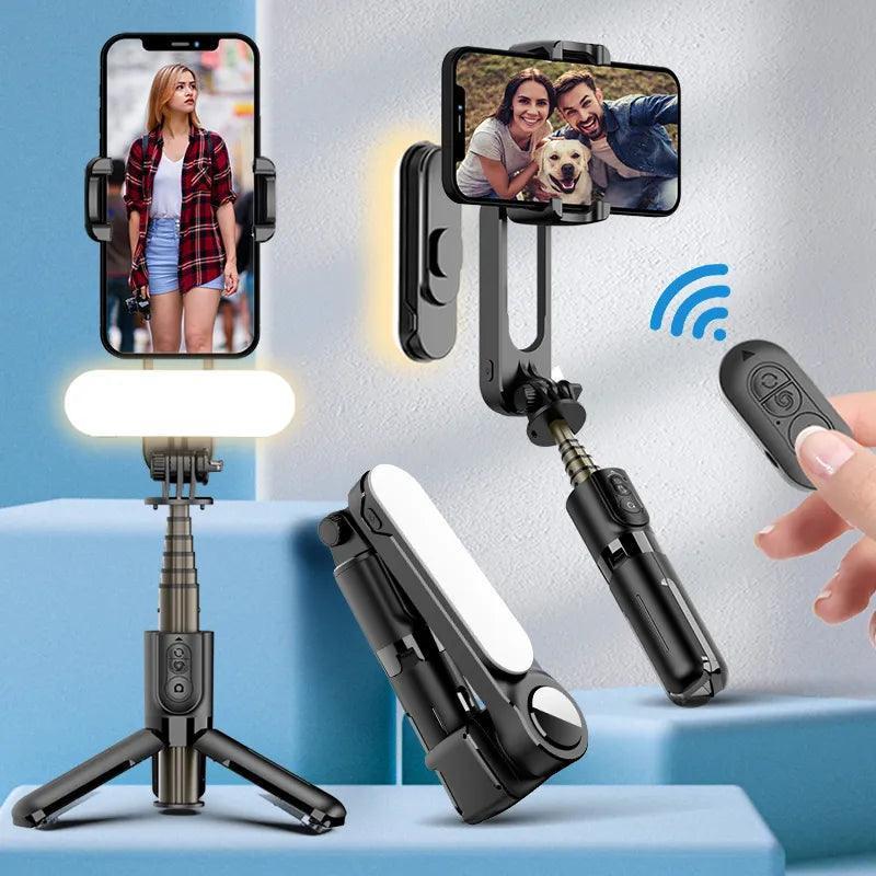 4 - in - 1 Selfie Stick With Tripod, Gimbal, and Flash - Advanced Modern