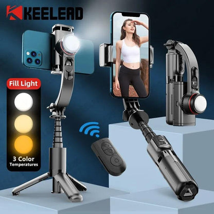 4 - in - 1 Selfie Stick With Tripod, Gimbal, and Flash - Advanced Modern