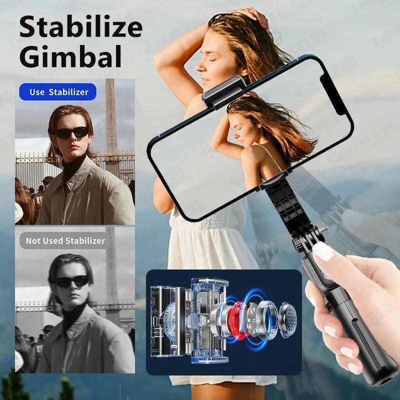 4 - in - 1 Selfie Stick With Tripod, Gimbal, and Flash - Advanced Modern