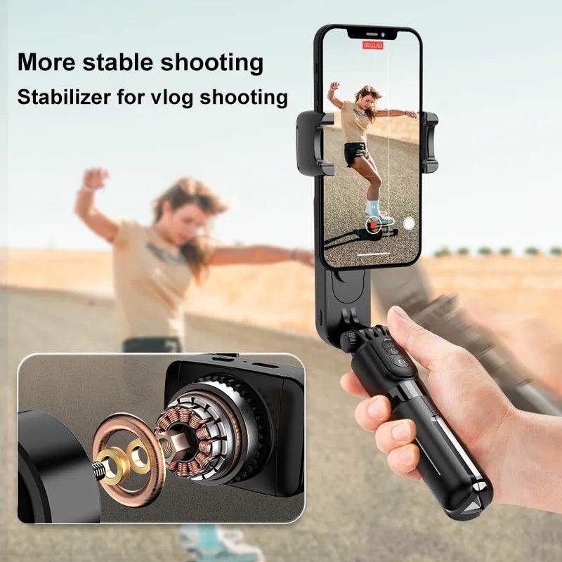 4 - in - 1 Selfie Stick With Tripod, Gimbal, and Flash - Advanced Modern